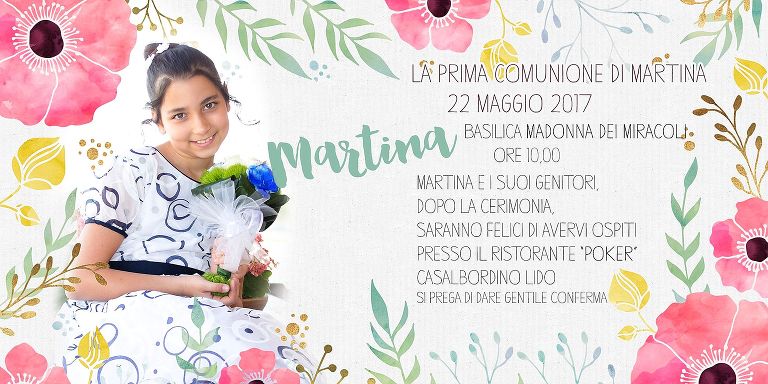 Inviti Personalizzati Per La Prima Comunione Fotostudio Presenza